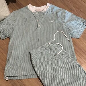 Kith Blue and White Striped Casual Button Down Shirt